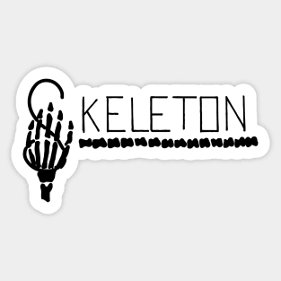 Retro Skeleton Lettering Design Sticker